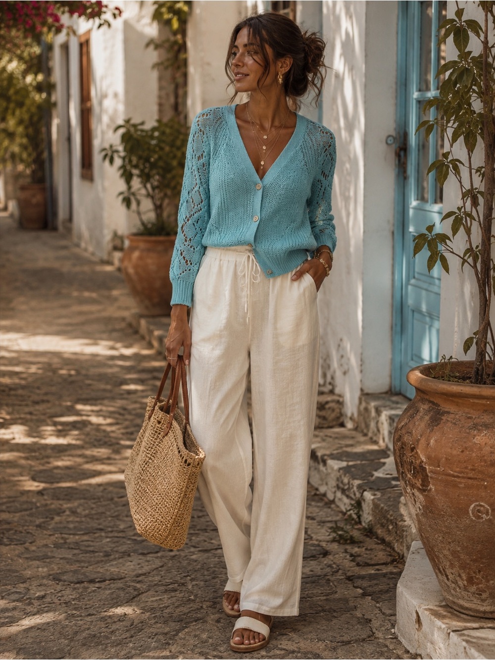 Suzy Shier Blue Cardigan